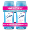 Invisible Solid Antiperspirant Deodorant for Women, Powder Fresh, 2.6 oz, 2 Pack
