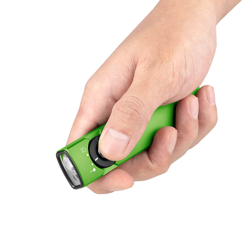 Arkfeld EDC Flat Flashlight, 1000 Lumens LED Light with Green Beam, Rechargeable Battery, Orange