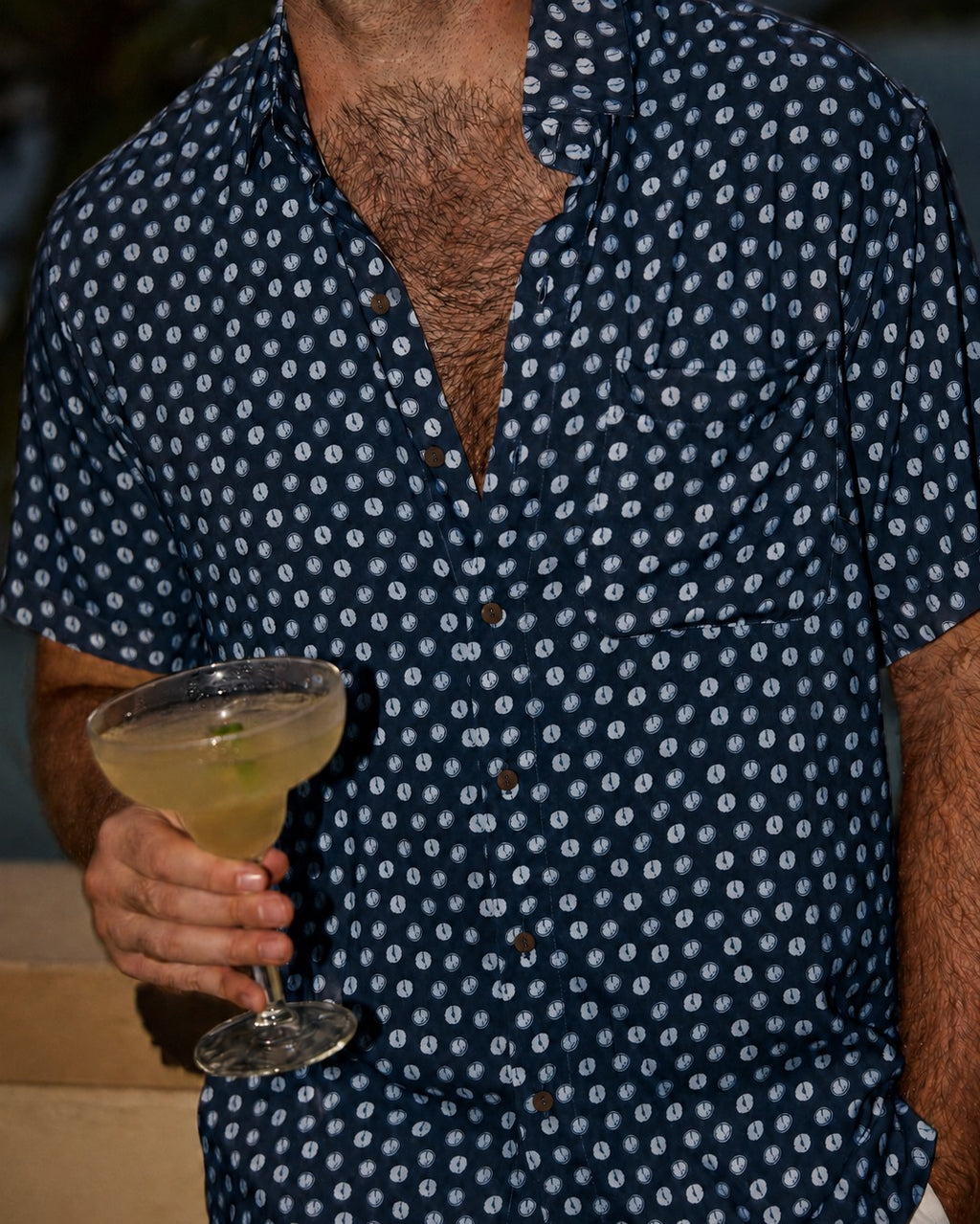 Margaritaville by Kenny Flowers - The 5 O’Clock On The Dot - Navy - Short Sleeve Shirt