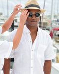 The Casa Blanca - Short Sleeve White Linen Shirt